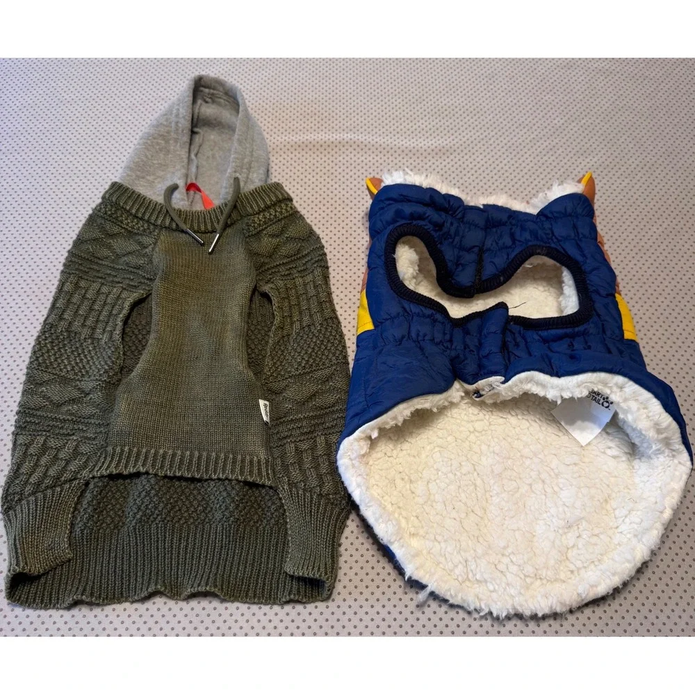 Heart to Tail Puffer Vest & Petco Hooded Sweater Bundle Dog Clothes Small/medium